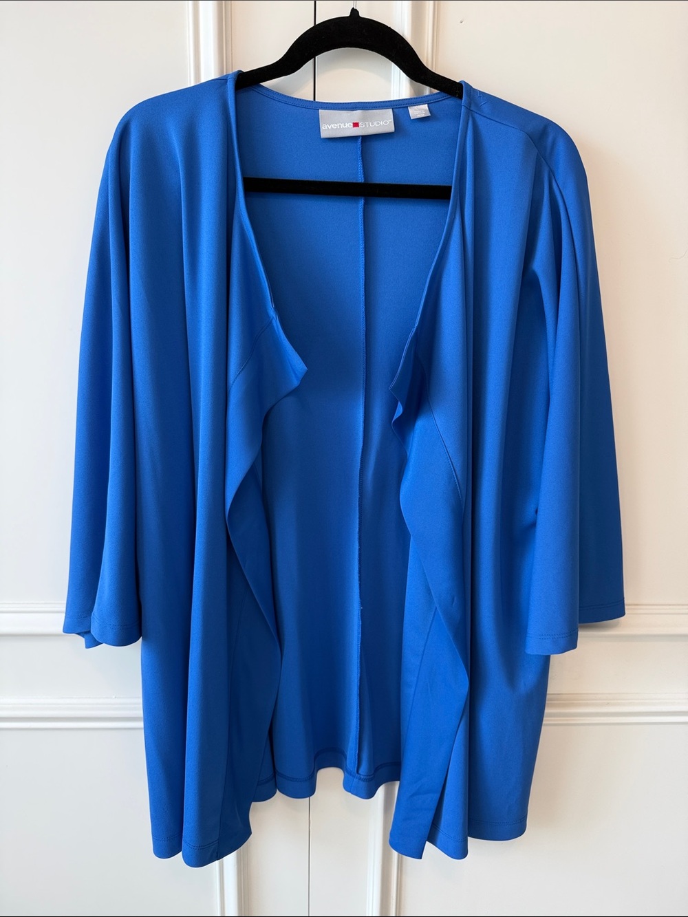 Avenue Studio Royal Blue Open-Front Draped Cardigan